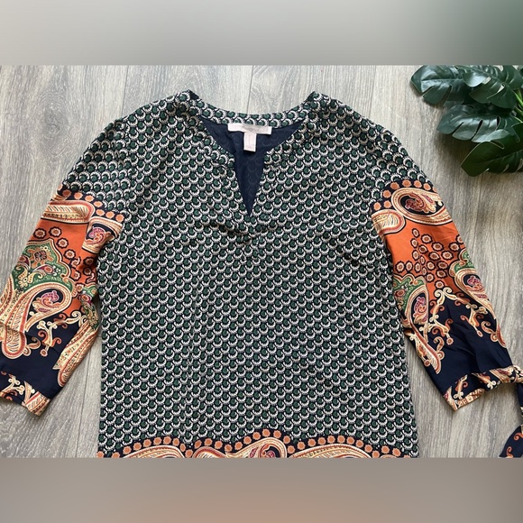 Forever 21 boho paisley printed long sleeve mini shift dress . Size M - Picture 4 of 12